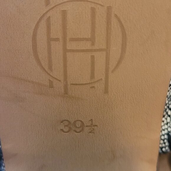 House of Harlow 1960 Black/White/Metalic Minnie Leather Peep Toe Shoes/Booties - Picture 4 of 6